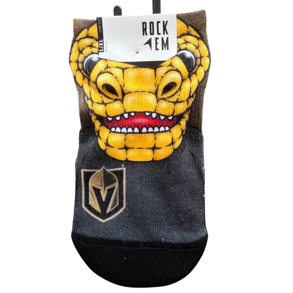 NEW WITH TAGS Rock Em Socks Vegas Golden Knights‎ NHL Graphic Low Cut Socks L/XL